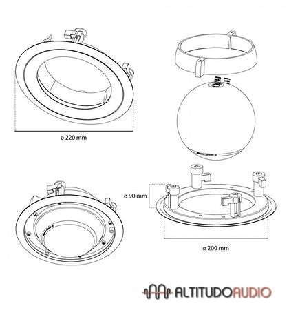 Elipson In Ceiling Mount (Planet M) (Each)