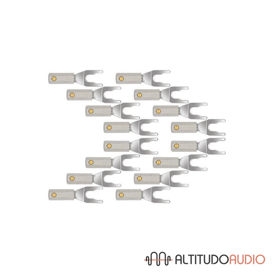 WireWorld Uni-Term Silver Spade Speaker Cable Connectors (Set of 16)
