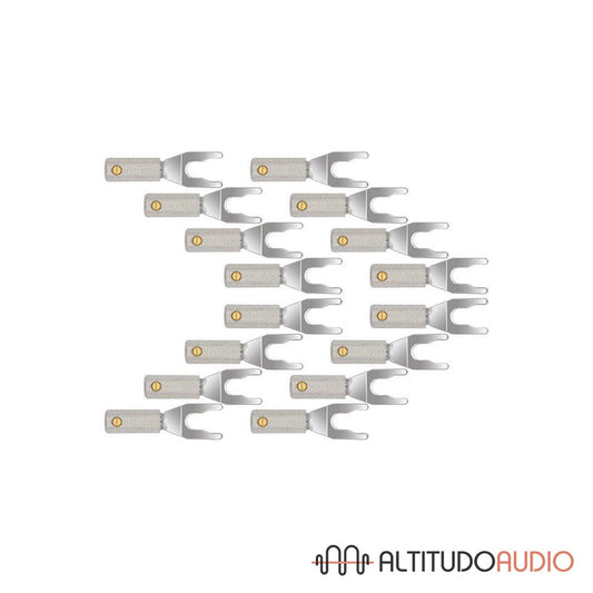 WireWorld Uni-Term Silver Spade Speaker Cable Connectors (Set of 8)