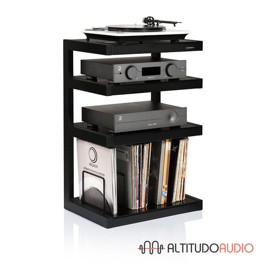 ESSE 4 Glass Shelf HiFi Audio/Vinyl Rack Black