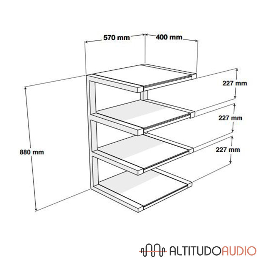 ESSE 4 Glass Shelf HiFi Audio Rack Walnut