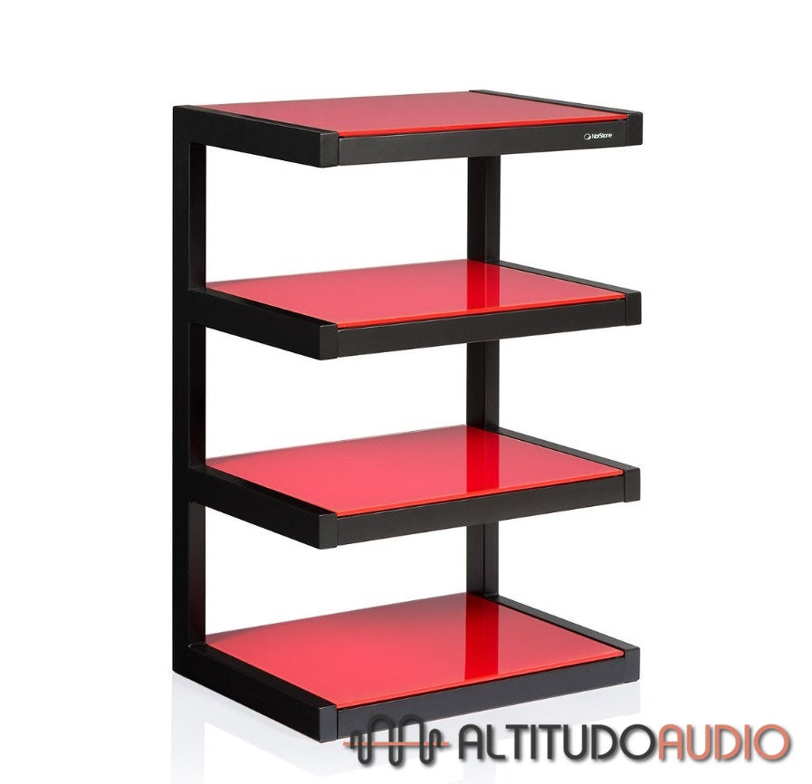 NORSTONE ESSE 4 GLASS SHELF HIFI AUDIO RACK (EACH) RED