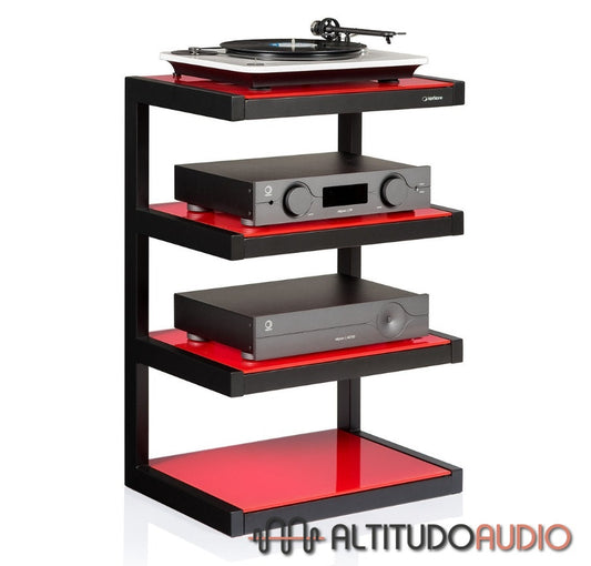 NORSTONE ESSE 4 GLASS SHELF HIFI AUDIO RACK (EACH) RED