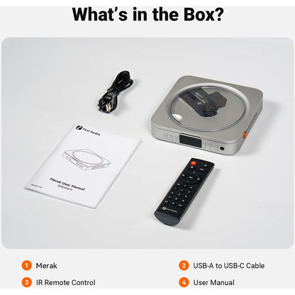 Fosi Audio Merak CD Player with Integrated DAC & Headphone Amplifier