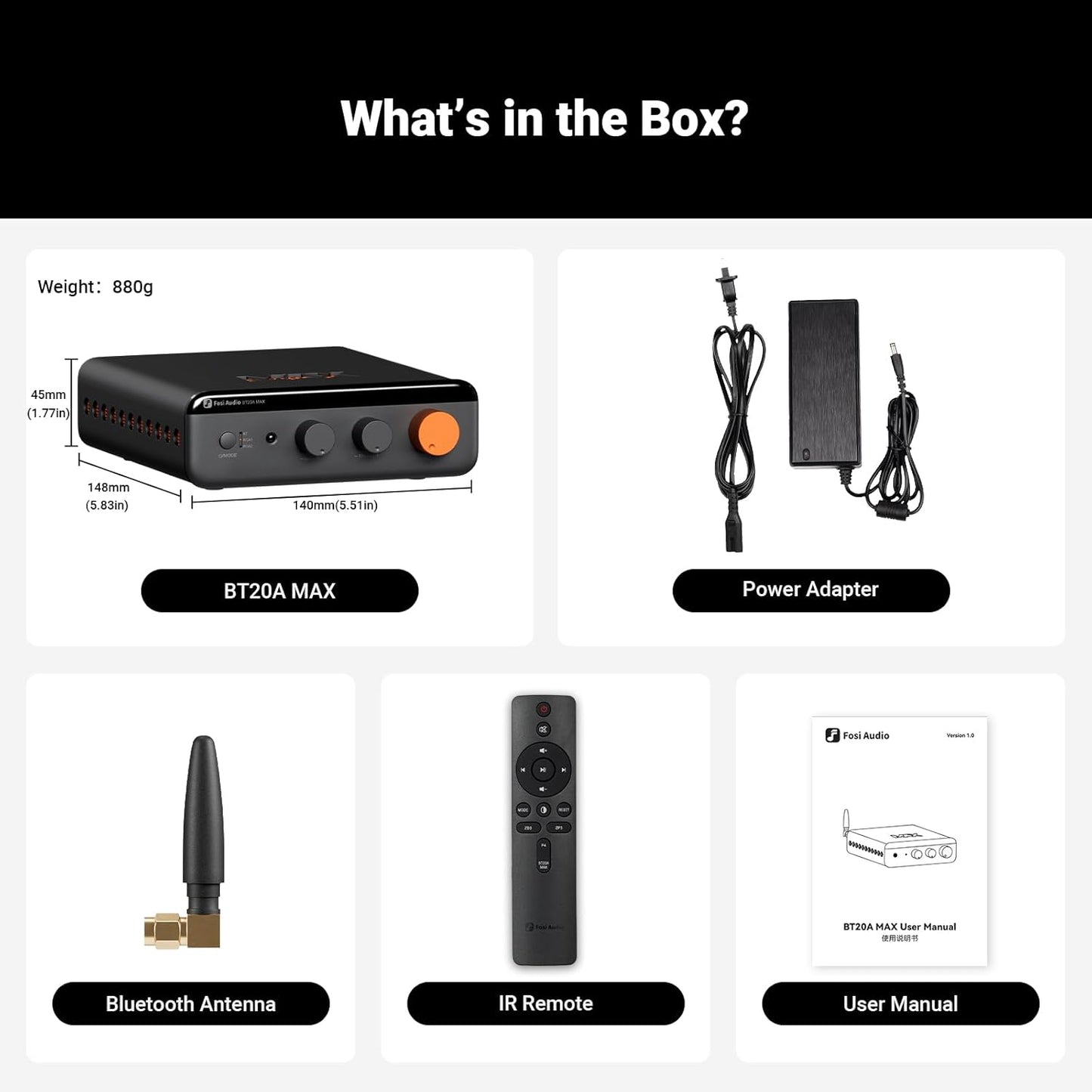 BT20A MAX Bluetooth Stereo Amplifier