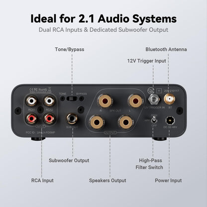 BT20A MAX Bluetooth Stereo Amplifier