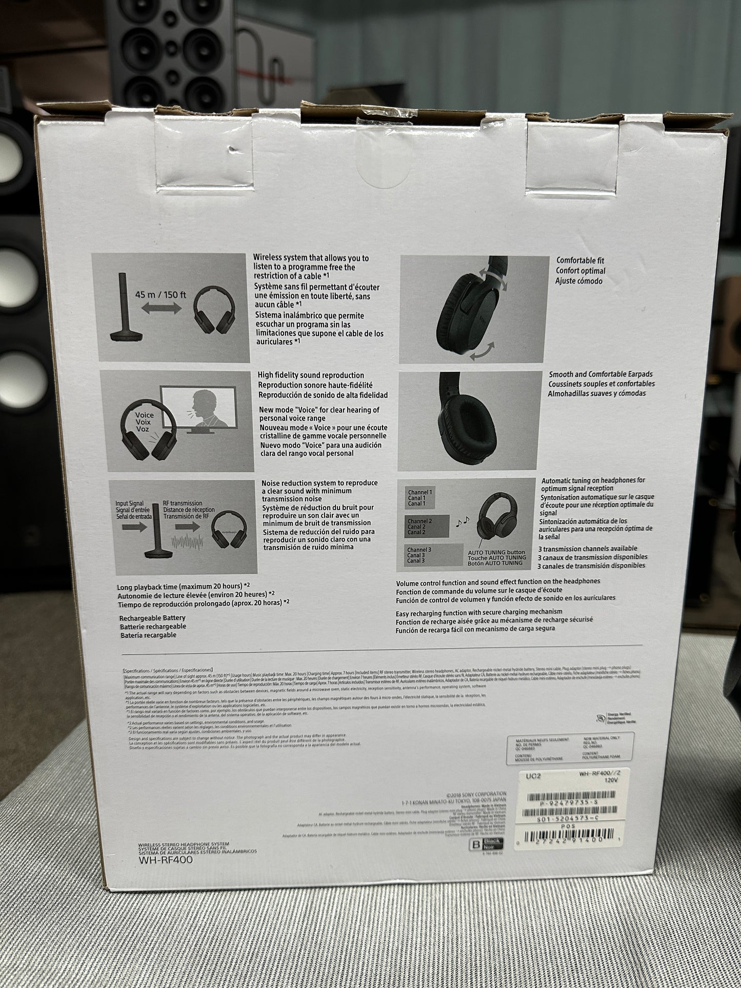 Sony WH-RF400 Wireless TV headphones with transmitter (Pre-Owned)