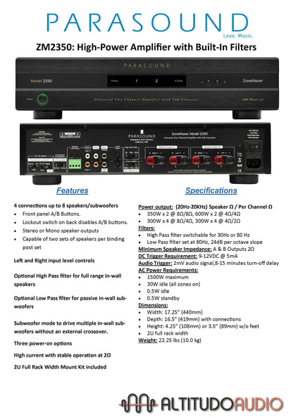 Parasound ZoneMaster ZM2350 Power Amplifier