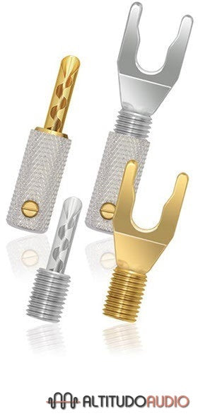 WireWorld Uni-Term Silver Spade Speaker Cable Connectors (Set of 16)