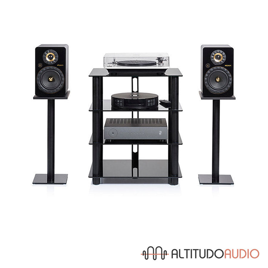 Epur 4 Hi-Fi Cabinet 4 Shelves Rack Black Satin
