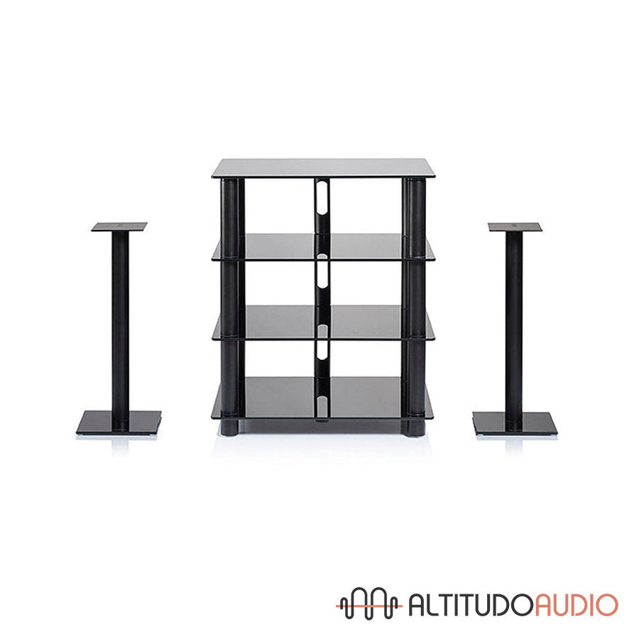 Epur 4 Hi-Fi Cabinet 4 Shelves Rack Black Satin