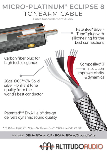 Micro-Platinum Eclipse 8 Tonearm Cable