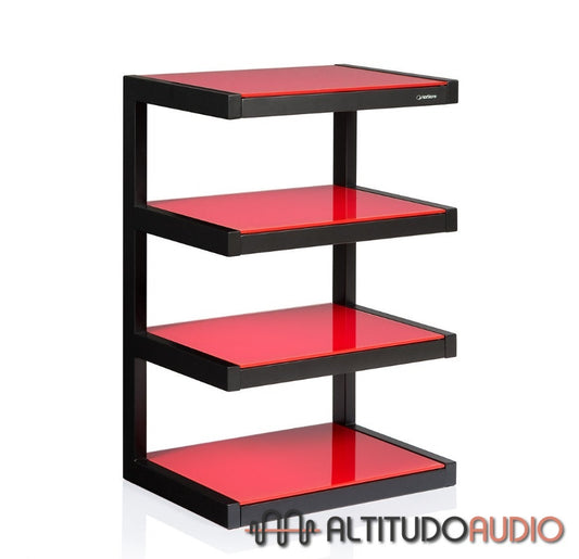 NORSTONE ESSE 4 GLASS SHELF HIFI AUDIO RACK (EACH) RED